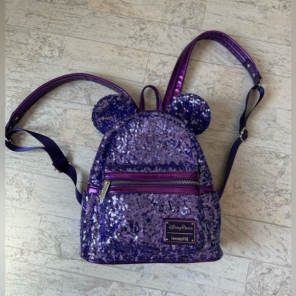 Disney Parks Loungefly Purple Potion Sequined Mini Backpack RARE - Picture 14 of 17